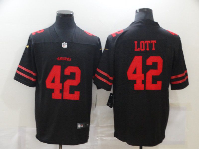 Men San Francisco 49ers 42 Lott Black Nike Vapor Untouchable Limited 2020 NFL Nike Jerseys